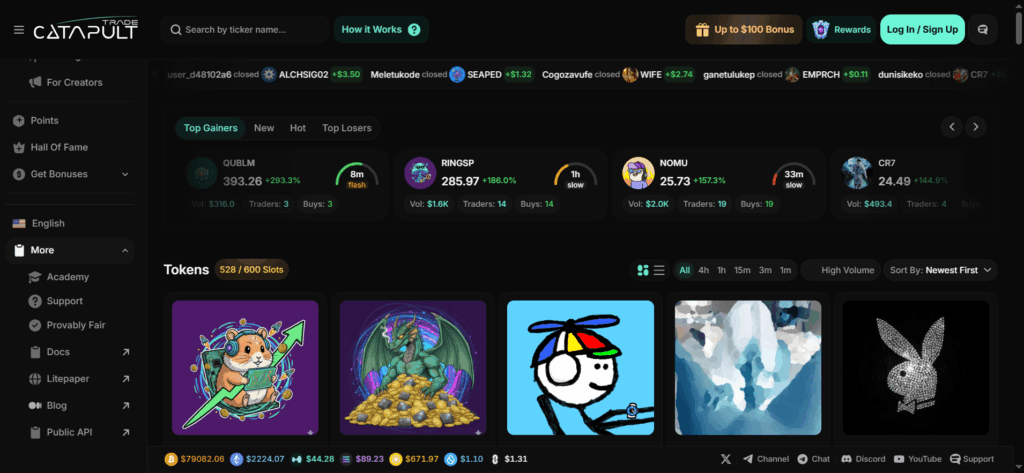 Catapult Trade dashboard